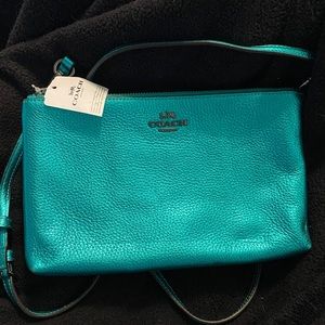 Coach Metallic Sea Green Lyla Crossbody Handbag